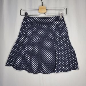 Dona Jo Skort Skirt XS Black White Polka Dot Stretch Flare Golf Tennis Preppy‎